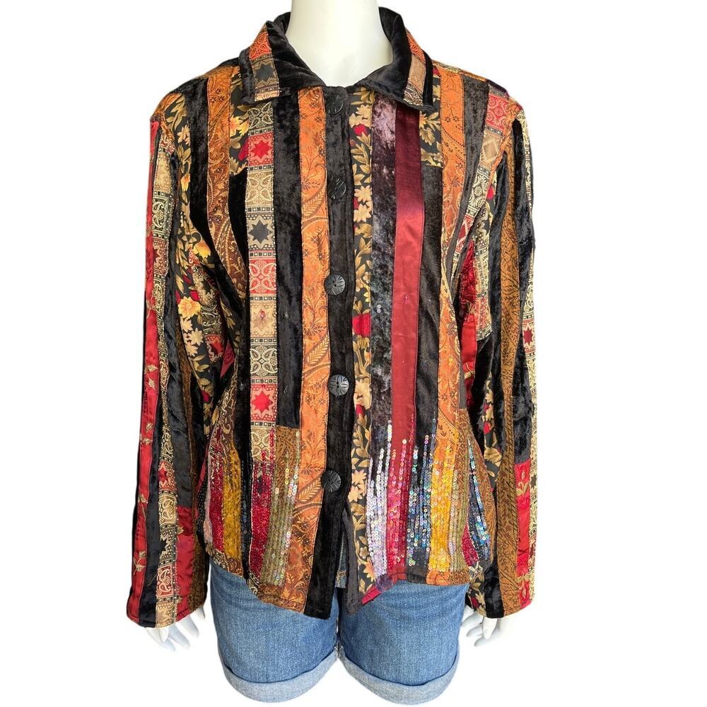 Coldwater Creek Vintage Pathwork Jacket Size XL - Picture 10 of 10